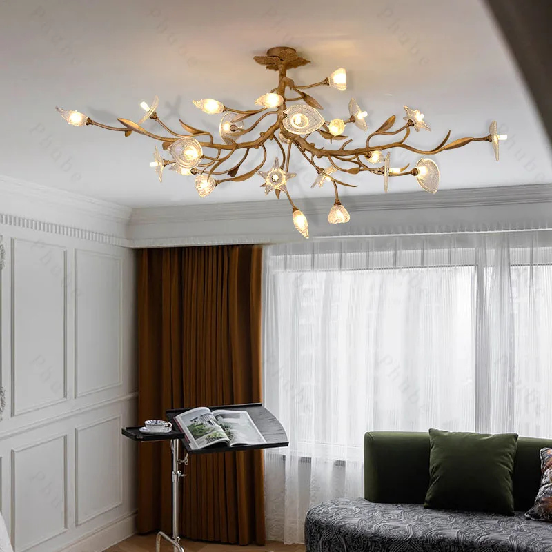 

Gold Luxury Chandelier Lighting For Living Room Modern Crystal Hanging lamp For Dining Room Tree Branches Ceiling Light Fixture