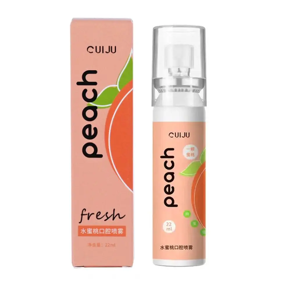 22ml Oral Spray Mouth Ener Oral Odor Treatment Breath Care Peach Litchi Persistent G5q9 Flavor Remove Oral Bad Oral F P5C1
