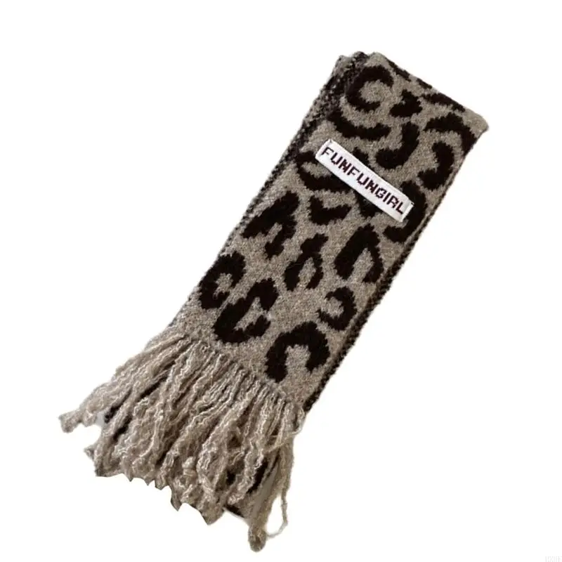 HX6F LEOPARDOS VINTAGE Tassas estampado Bufanda Softle Teckinghief Cálida