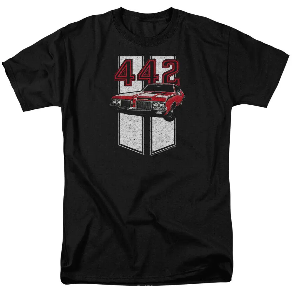 Oldsmobile-camiseta negra para hombre, camisa con licencia de Auto Car Cutlass, 442