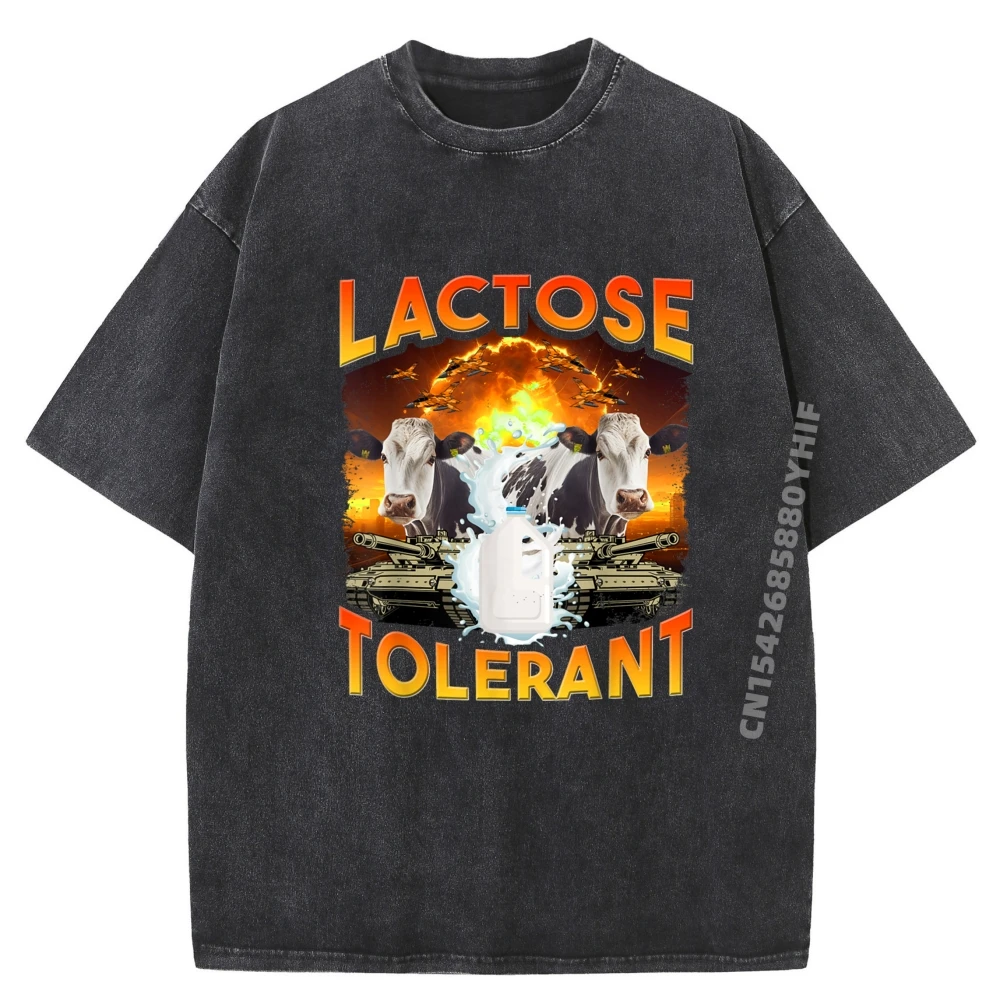 

Latest Washed Shirt Lactose Tolerant Funny Trendy Fashion T Shirt Men Big And Tall Printed Tees Mens Designer Clothes