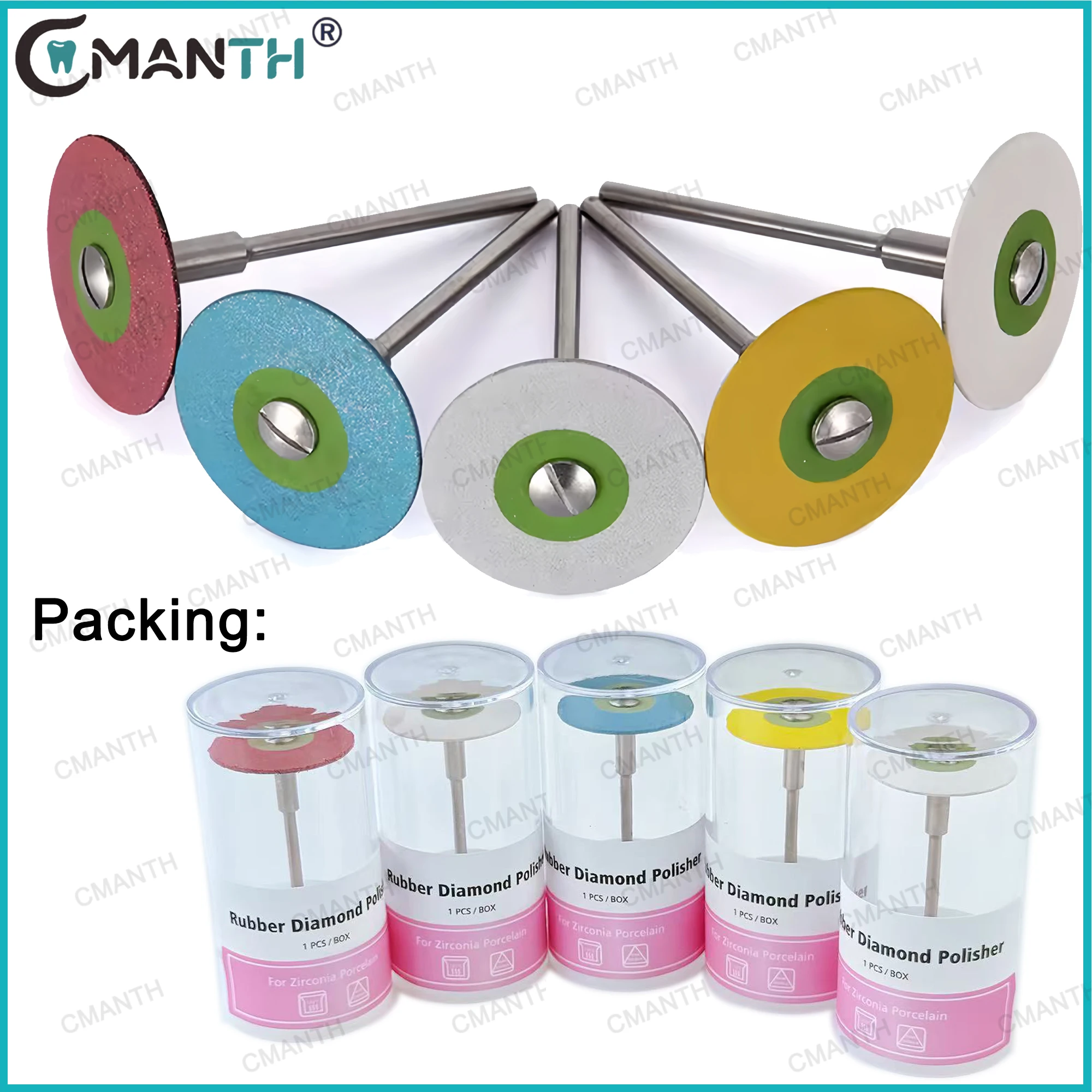 

1Pcs Dental Polish Brush Brushes Rubber Polisher Wheel Disc Suitable 26mm HP For Porcelain Dentistry Product Polish Tools