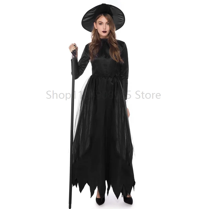 

Halloween Black Gauze Dark Devil Witch Zombie Cosplay Costume Day of The Dead Purim Horror Evil Vampire Fancy Dress