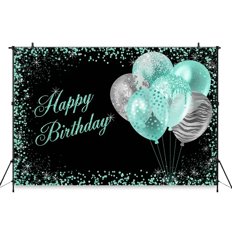 Mocsicka حفلة عيد ميلاد الديكور التصوير الفوتوغرافي خلفية سوداء مشرقة ستار بالون روز الفتيات مخصصة صور خلفية الدعائم #4