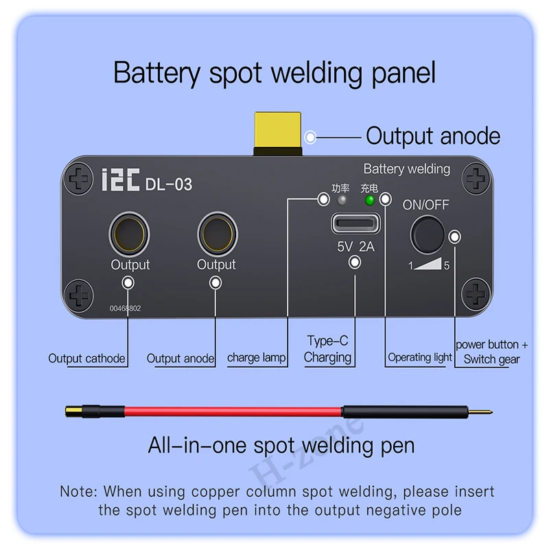 Riparatore di cortocircuito del saldatore a punti di I2C DL-03 30A per la rilevazione di guasto della scheda madre della saldatura a punti della batteria al litio di iPhone 18650