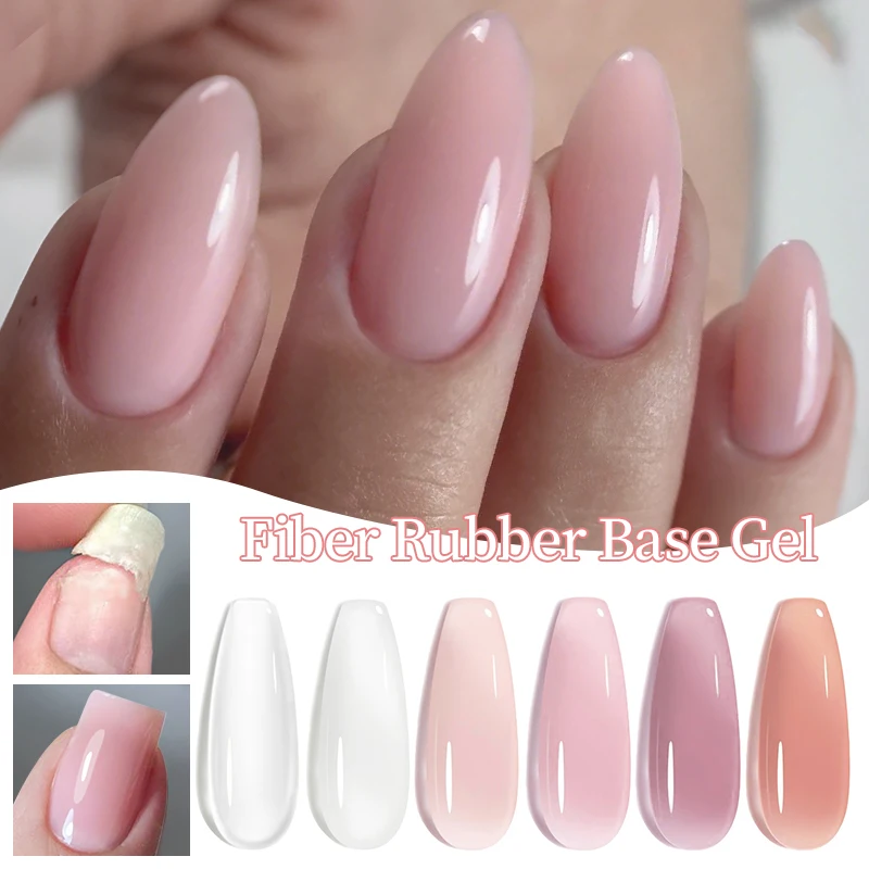 BORN PRETTY 10ml Fiber Rubber Base Gel for Broken Nail Repaired Fiberglass Clear Quick Building UV Construction Gel Soak Off Gel