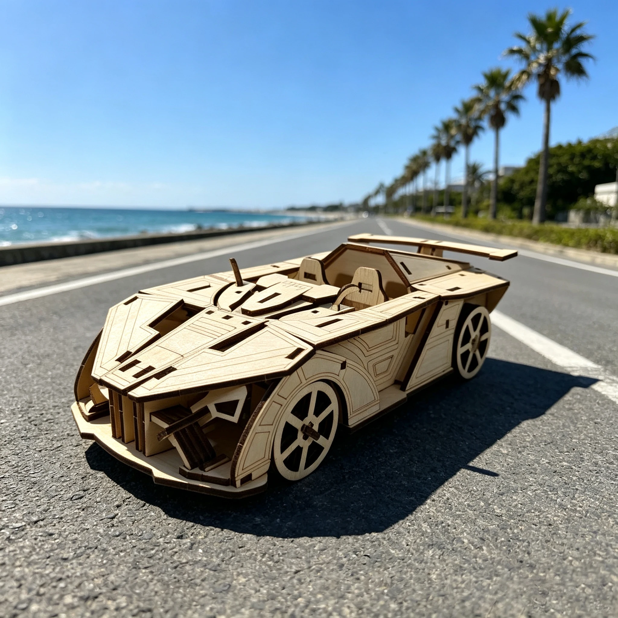 3D Puzzle Race Car Model, DIY Wooden Assembly Kit, Sports Car-Style Ornament, Home Desktop Decoration, Exquisite Holiday Gift