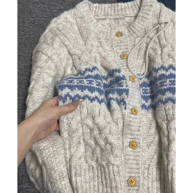

Korean Chic Thiened Soft Knitted Sweater Coat Men's Autumn Winter Lazy Sle Long Sve round Ne Sweater Cardigan Top