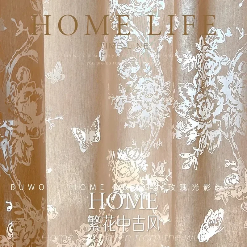 

Custom Size Butterfly Yarn White Lace Elegant Curtain for Living Dining Room Bedroom Luxury Decoration White Tulle Fashion