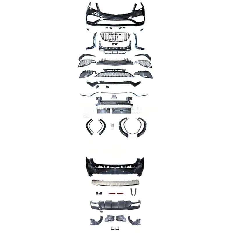 High Quality GLS63 Style Full Body Kit Front Bumper Grille Exterior Upgrade Parts Fit For GLS Class X166 Car Modification Access