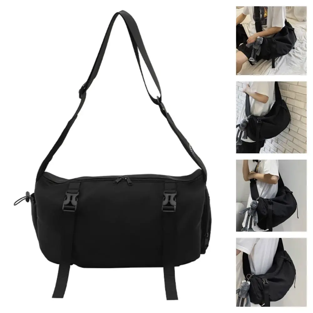 

Nylon Crossbody Bag Creative Casual Large Capacity Single Shoulder Bag Sports Style Black Workwear Bag Travel Gym