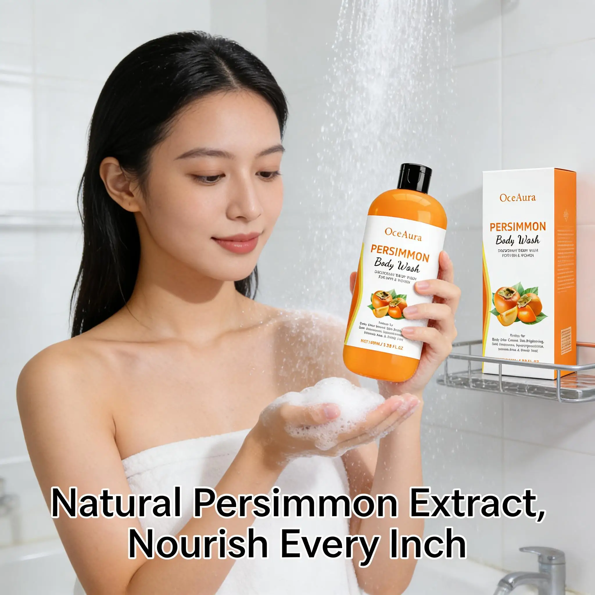 

Persimmon Body Wash Mild Cleansing Exfoliating Nourishing Dry Skin Oil Control Improving Pigmentation for Men & Women Shower Gel