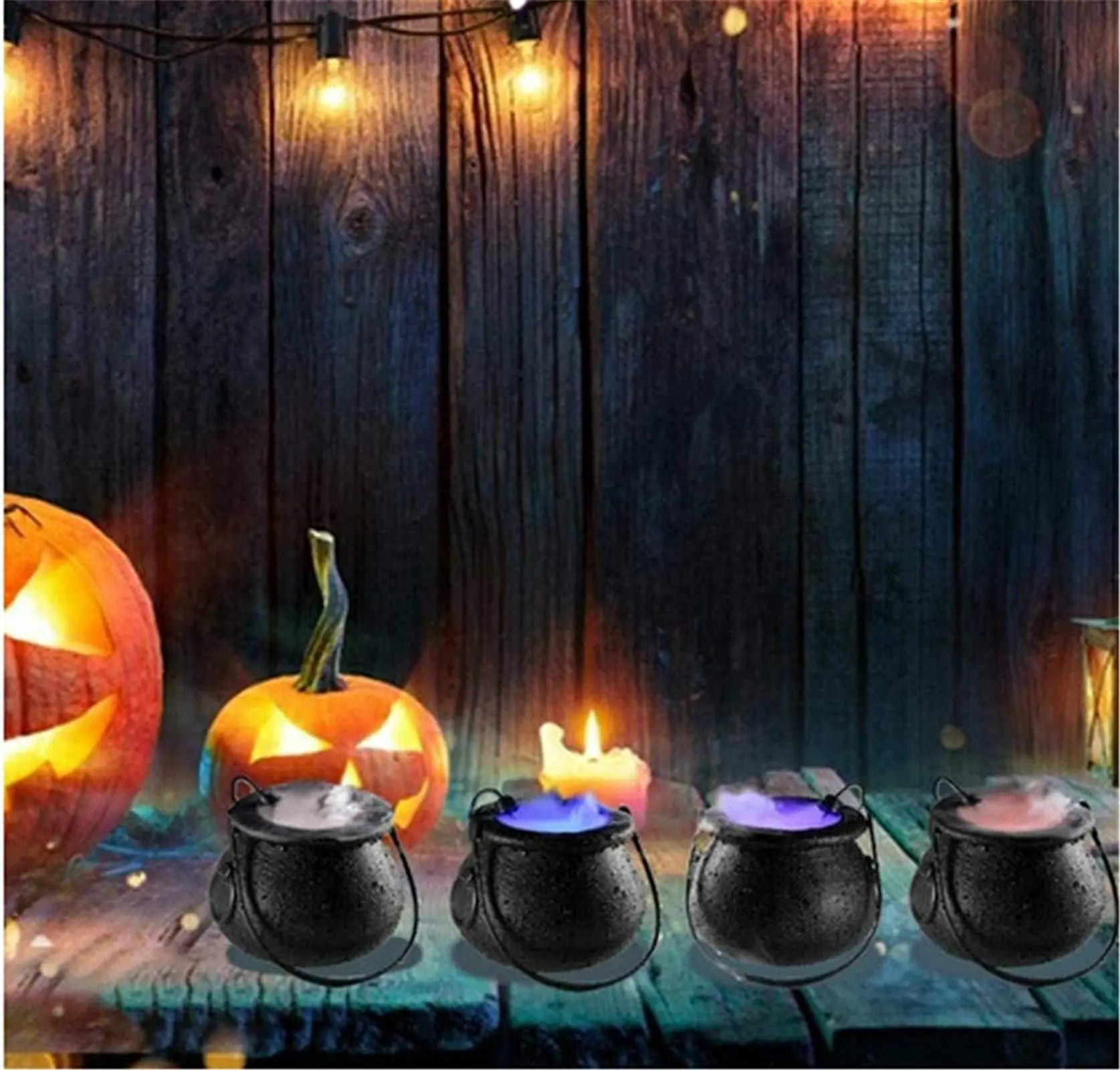 Halloween Hexen topf Nebel macher Nebel maschine, Hexen kessel Nebel macher mit Farbwechsel LED-Licht, 2023 Halloween Party Geschenk Dekor