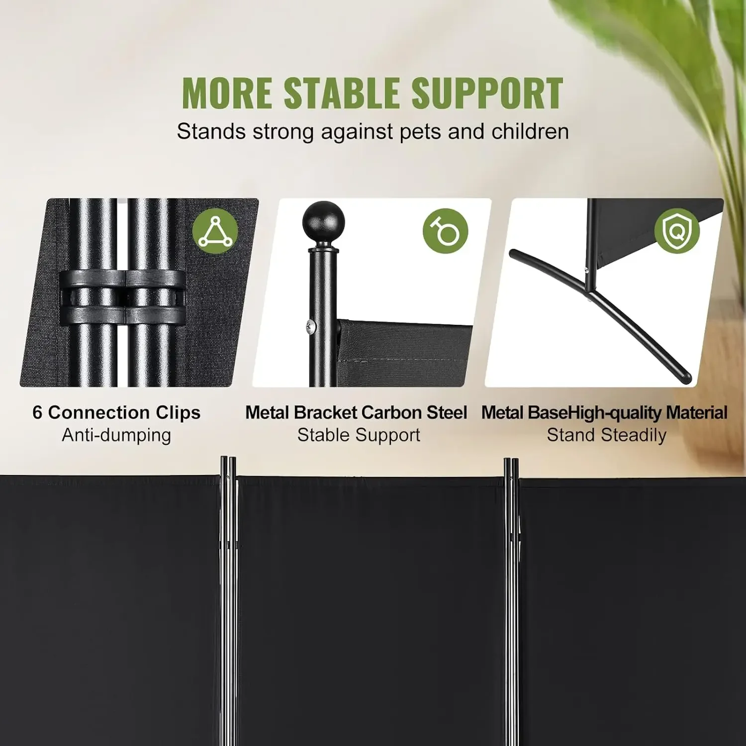 مقسم الغرف، فواصل الغرف بطول 6.1 قدم وشاشات الخصوصية القابلة للطي (3 ألواح)، فواصل غرف مقسمة من القماش للمكتب #4