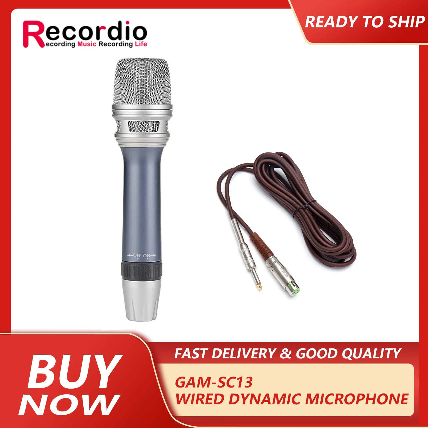 GAM-SC13 Professional Dynamic Microphone With Carrying case for Instruments and Backing Vocals