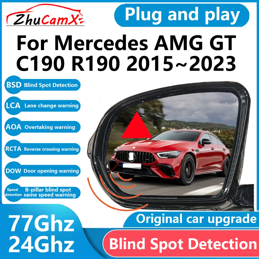 for Mercedes AMG GT C190 R190 2015~2023 BSD Blind Spot Detection Sensor Radar Driving Warning Assistance System Plug and Play