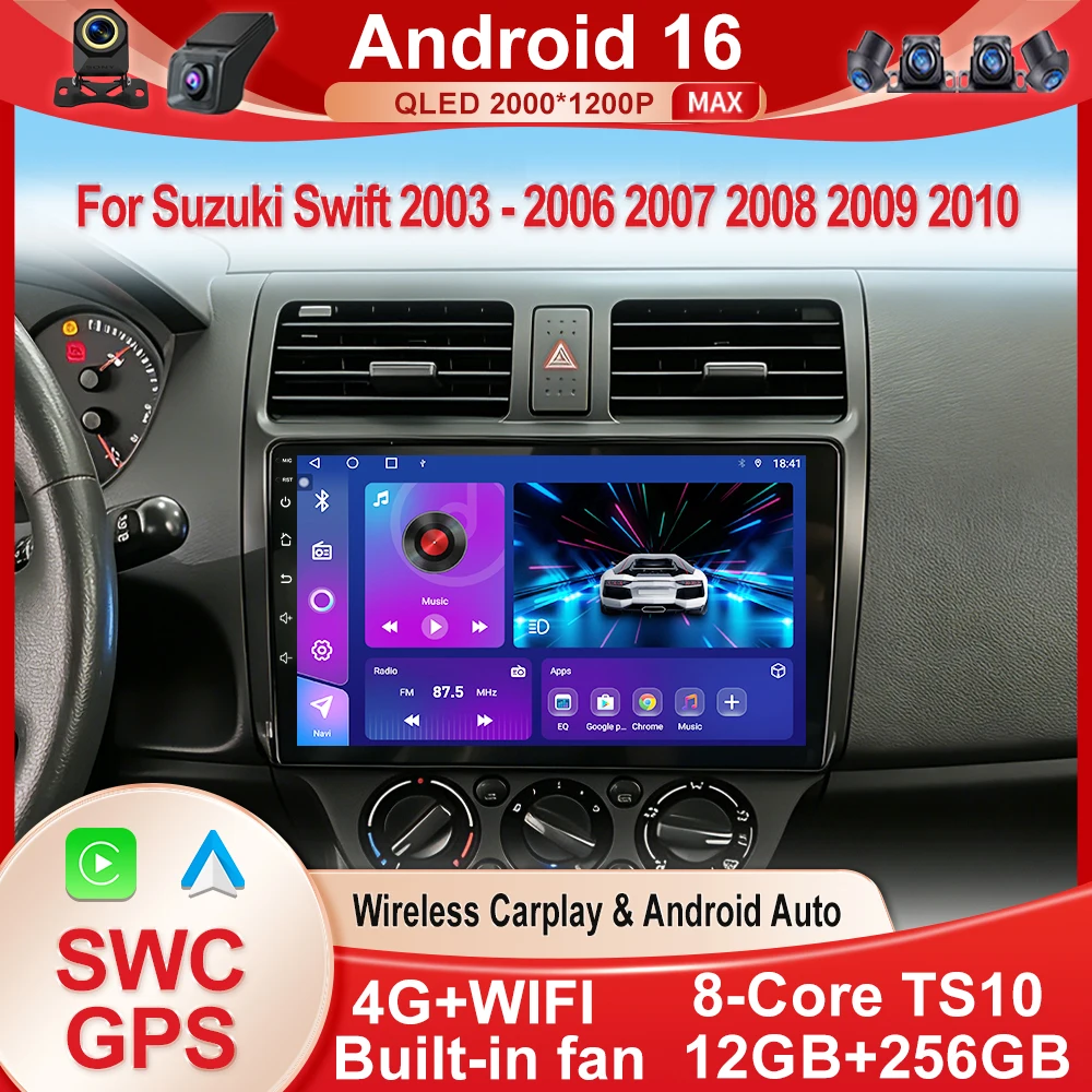 Android For Suzuki Swift 2003 - 2010 Car Multimedia Video Player Car Radio Navigation GPS Stereo 8 Core BT CarPlay Auto No 2din