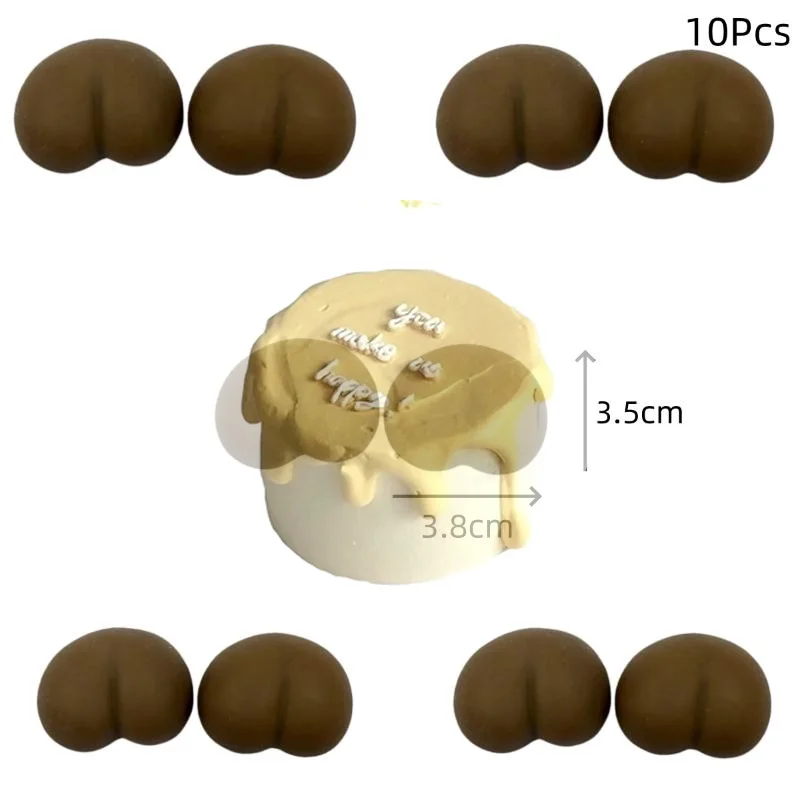 

[GT]10Pcs Fun Noctilucent Butt Mochi Squeeze Stereo Relieve Stress Peach Bum Sticker Mobile Phone Decoration Accessories Toy