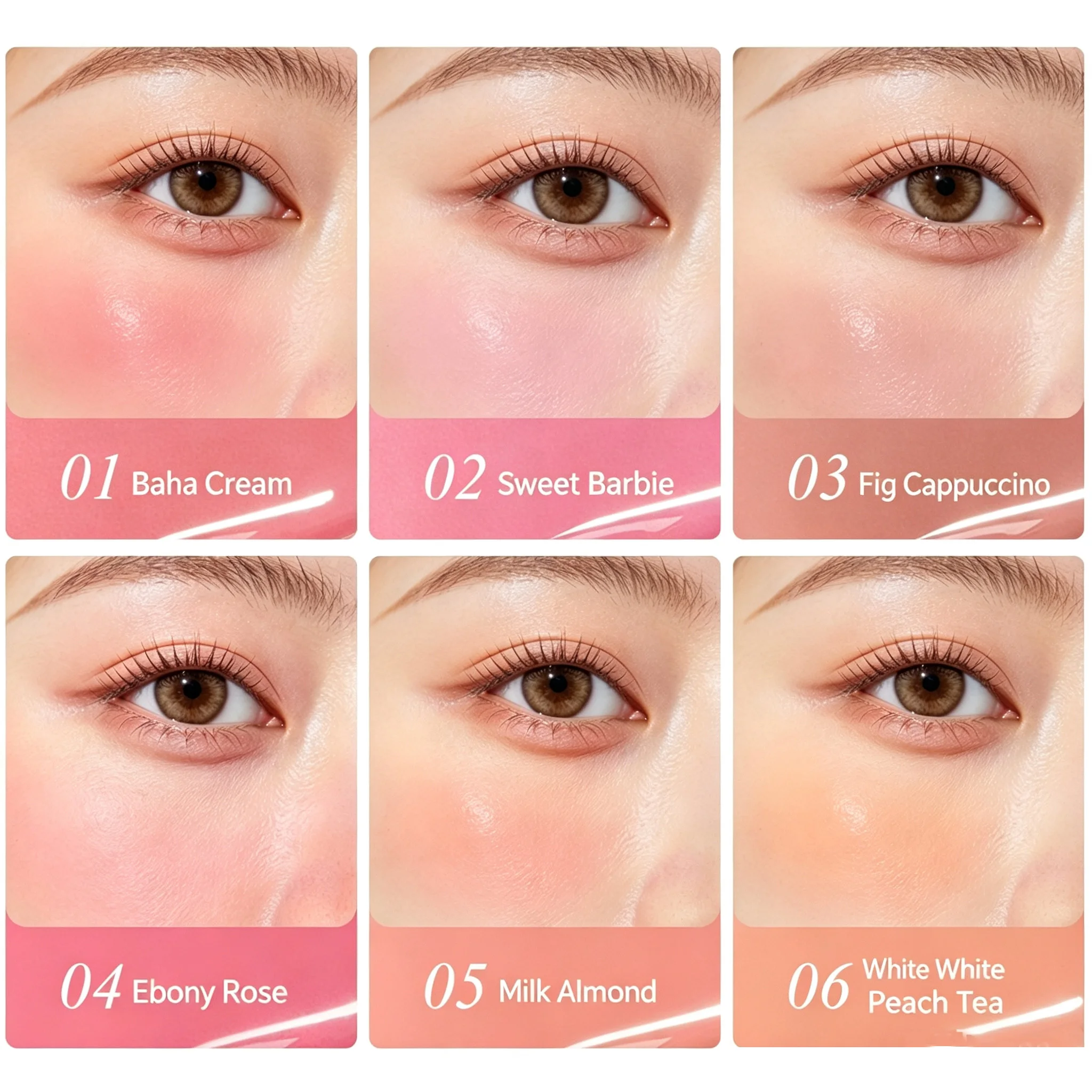6-color matte liquid powder blusher is easy to apply, durable