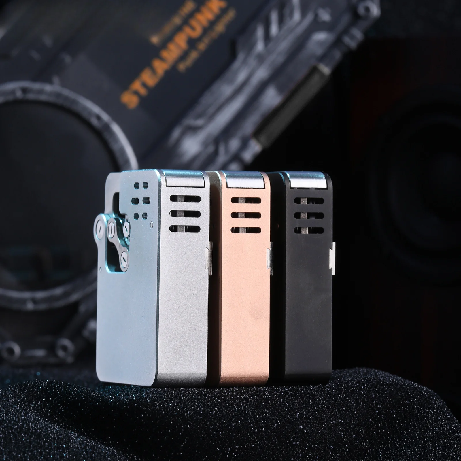 High-end Colorful Shell Mechanical Ejection Kerosene Lighter Fully Automatic Retro Windproof Creative Hollow Connecting Rod Gift