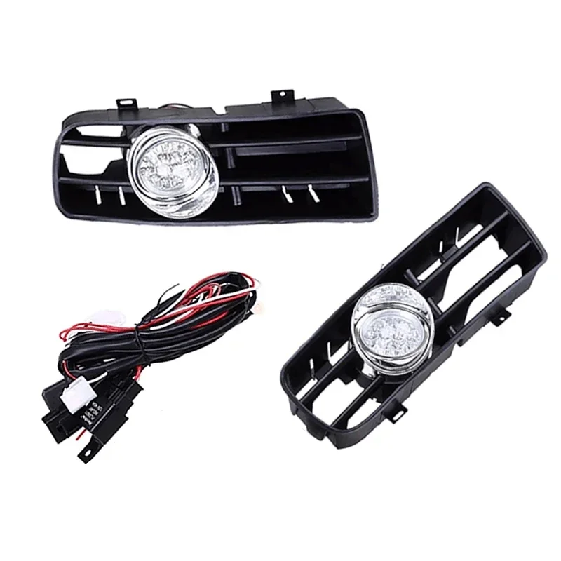 2Pcs/Pair LED Fog Lights Front Grille Left Right Car Light Fog Lamp Assembly Signal Lamps Fit For Volkswagen Golf 4MK4 1999-2004