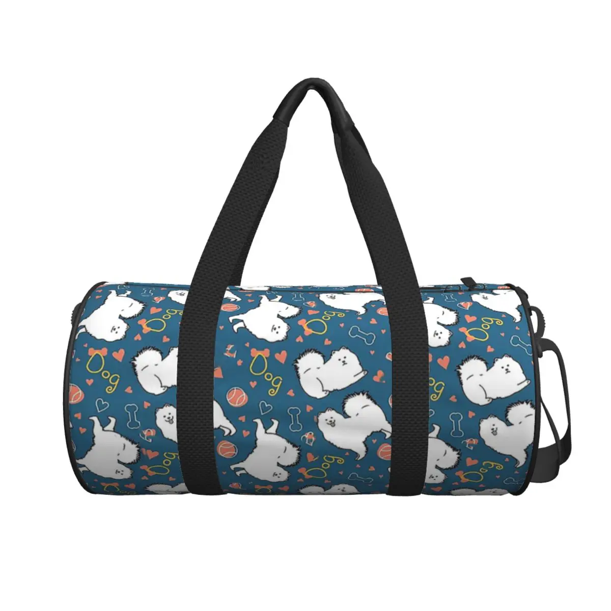 

Love Samoyed Dog Large Duffle Gym Bag Waterproof Duffle Travel Bags Handbags Fitness bag