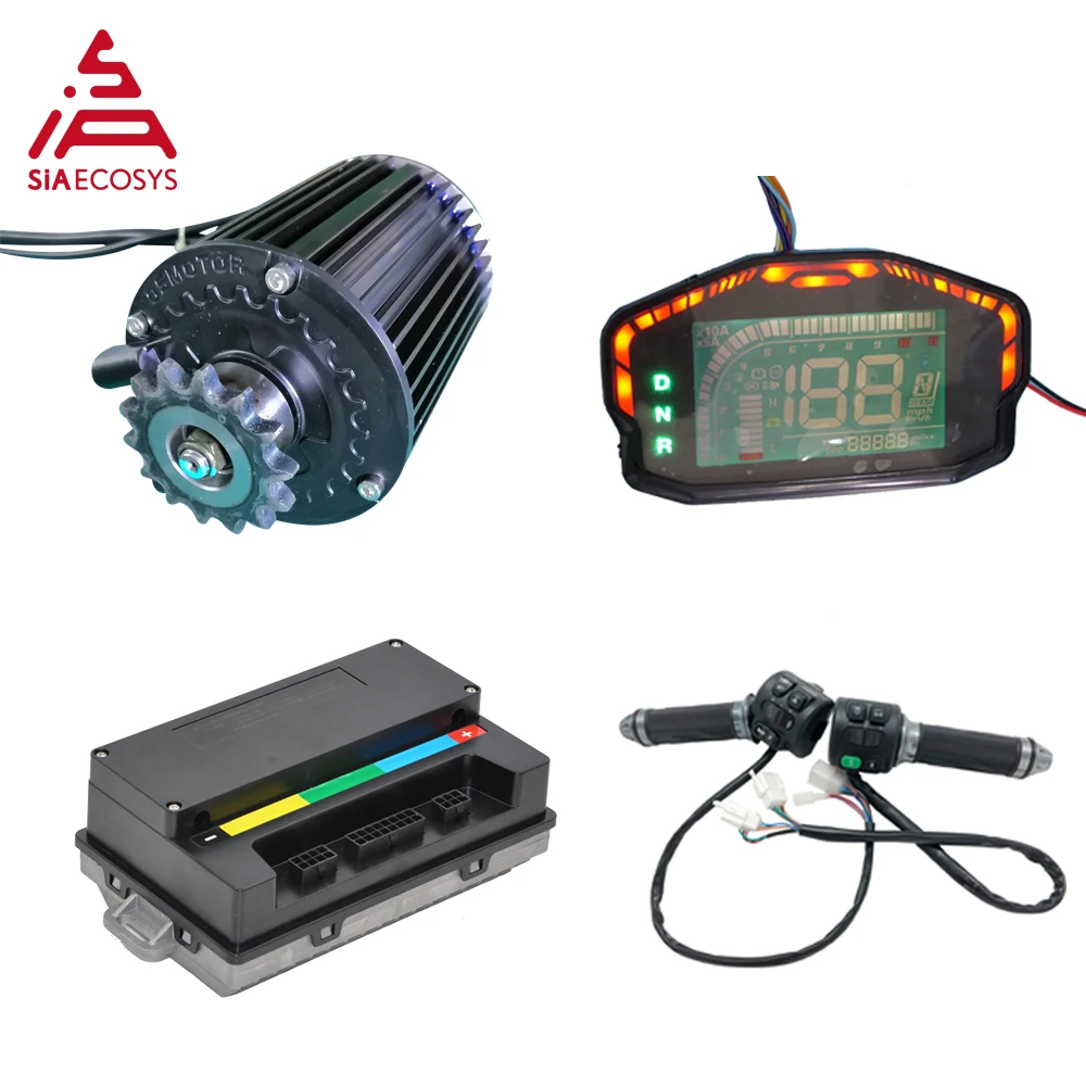 QS90 70H 1000W 72V 55KPH 428 ضرس منتصف محرك المحرك أطقم مع وحدة تحكم EM50-4 لسكوتر كهربائي