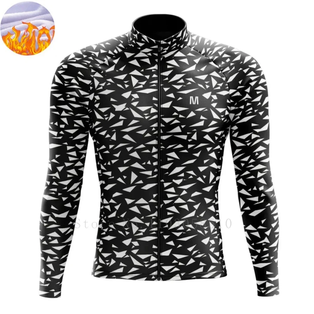 

Men'sThermal Winter Cycling Jacket Fleece Lining Long Sleeve Jersey Windproof Running Riding Ciclismo Mtb Cycling Clothing