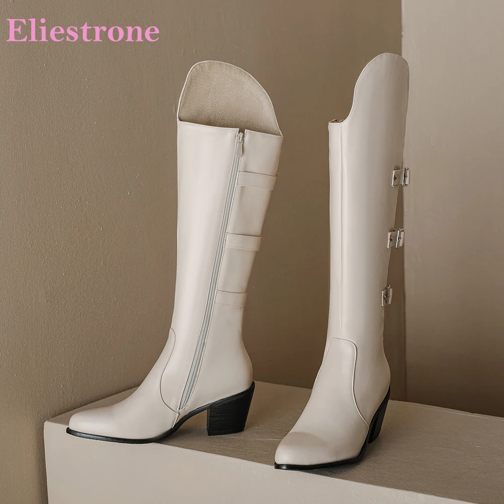 

Новые зимние удобные бежевые, черные женские сапоги до колена, офисные женские модельные туфли на высоком каблуке, большие размеры 12, 43 45, 48