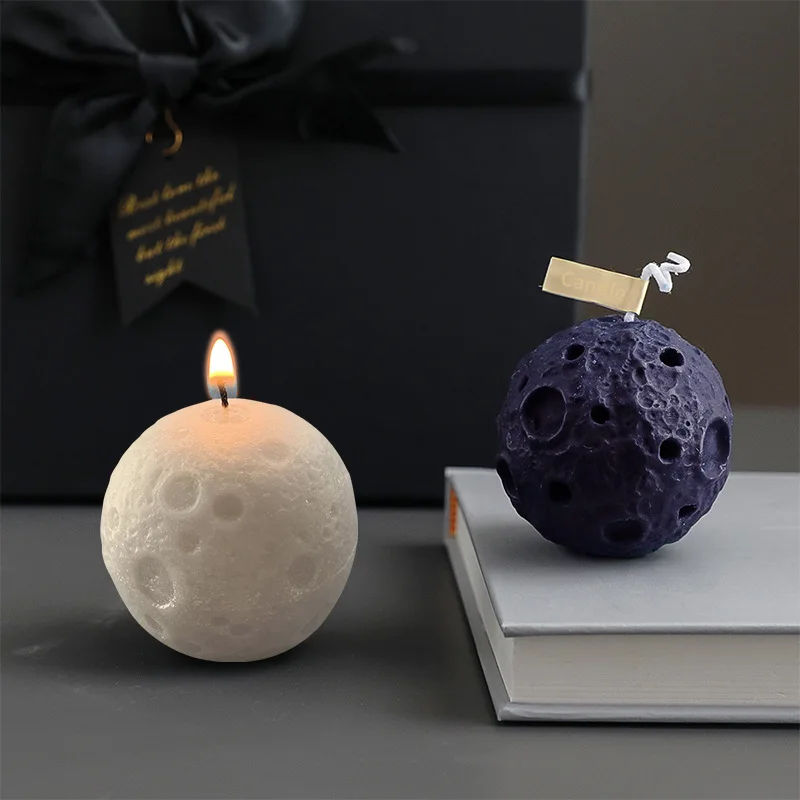 Moon Earth Saturn Satellite Astronomical Silicone Candle Mold for Handmade Desktop Decoration  Aromatherapy Candle Silicone Mold