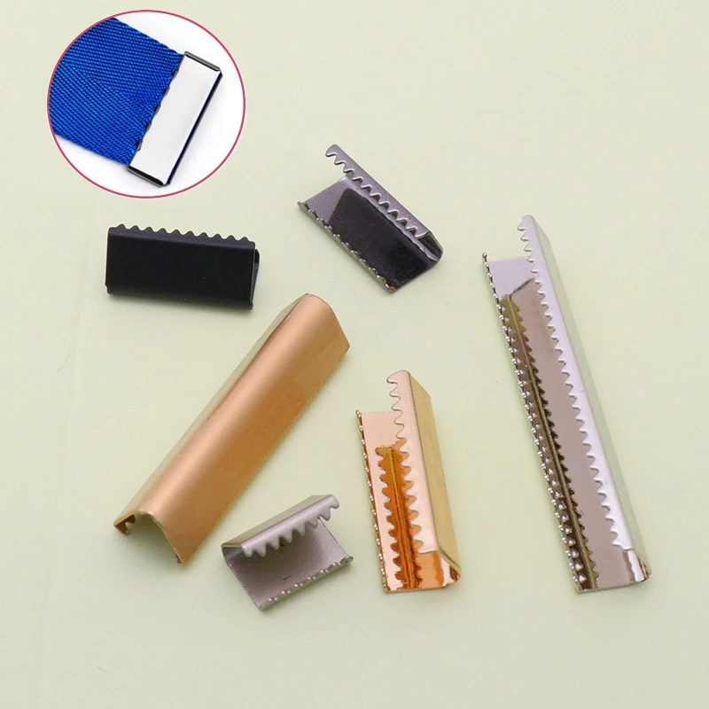 10/20Pcs 10-60mm Metal Tail Clip Buckles Webbing Strap Belt Tails Lock Wallet Leather Cord End Stopper Buckle DIY Accessories