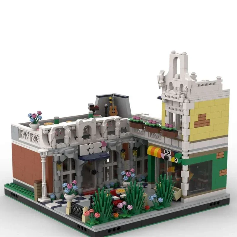 Moc Bouwsteen Restaurant & Dierenwinkel Model Technologie Baksteen DIY Assemblage Modulair Stad Street View Speelgoed Voor