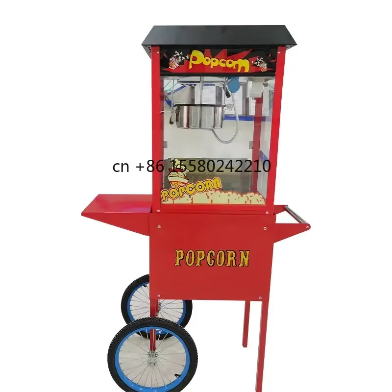 2026 hot New Automatic Vertical Popcorn Machine with Cart for Freshly Popped Corn High Productivity Commercial Use