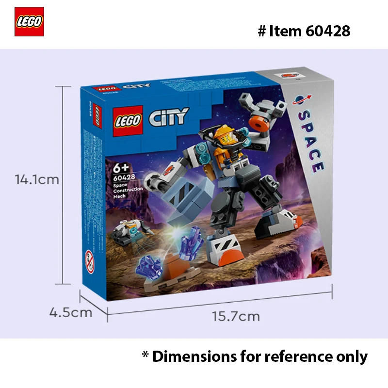 LEGO 60428-Mech de l'espace, kit de construction robot pour enfants à partir de 6 ans, ensemble avec figurine d'action et figurine pilote