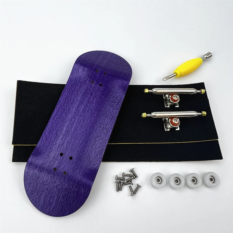 34mm Fingerboard Set with Professional Handmade Deck Finger Skate Board Truck Mini CNC Skateboard Wheels