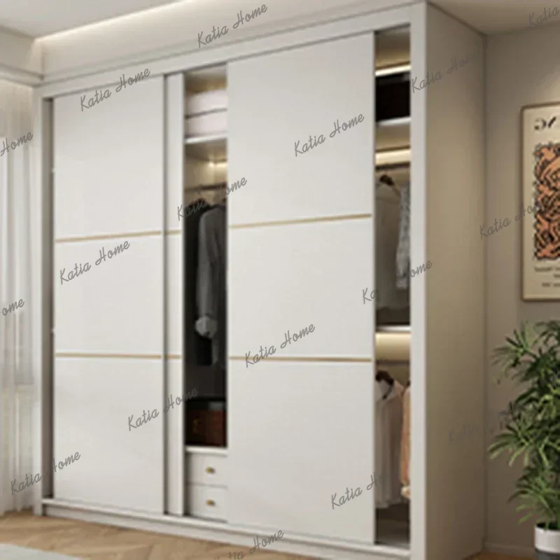 FG Drawers Storage Sliding Wardrobes Aesthetic Retractable Shelves Clothes Bedroom Wardrobes Home White Armario De Ropa Furnitur