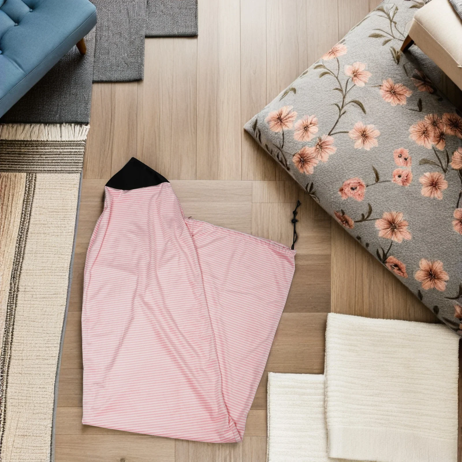 حقيبة تخزين لوح ركوب الأمواج باللون الوردي والأبيض مناسبة عالميًا لحماية خفيفة الوزن برباط قابل للتعديل #5