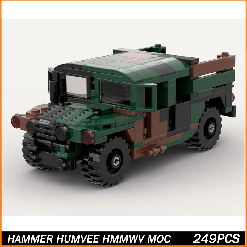 

Новинка 2025 года, строительные блоки MOC, WW II, военная машина, зеленая модель «сделай сам», головоломка для творчества, обучающие кирпичные игрушки, подарки Juguetes, 249 шт.