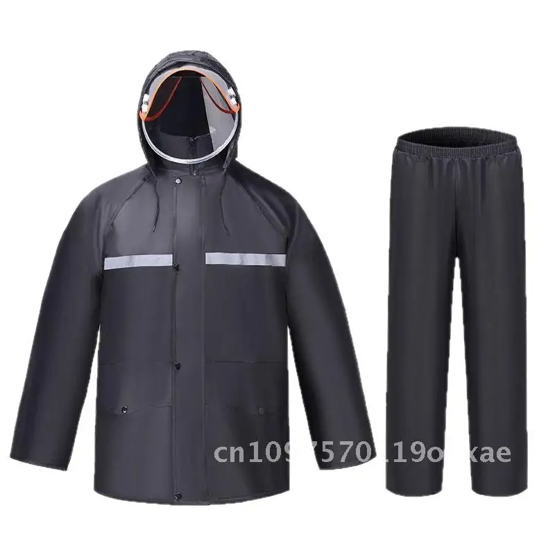 

Толстый плащ из ткани Оксфорд для взрослых, непромокаемые брюки с двойным разрезом, костюм для мотоцикла, электрического велосипеда, светоотражающий водонепроницаемый