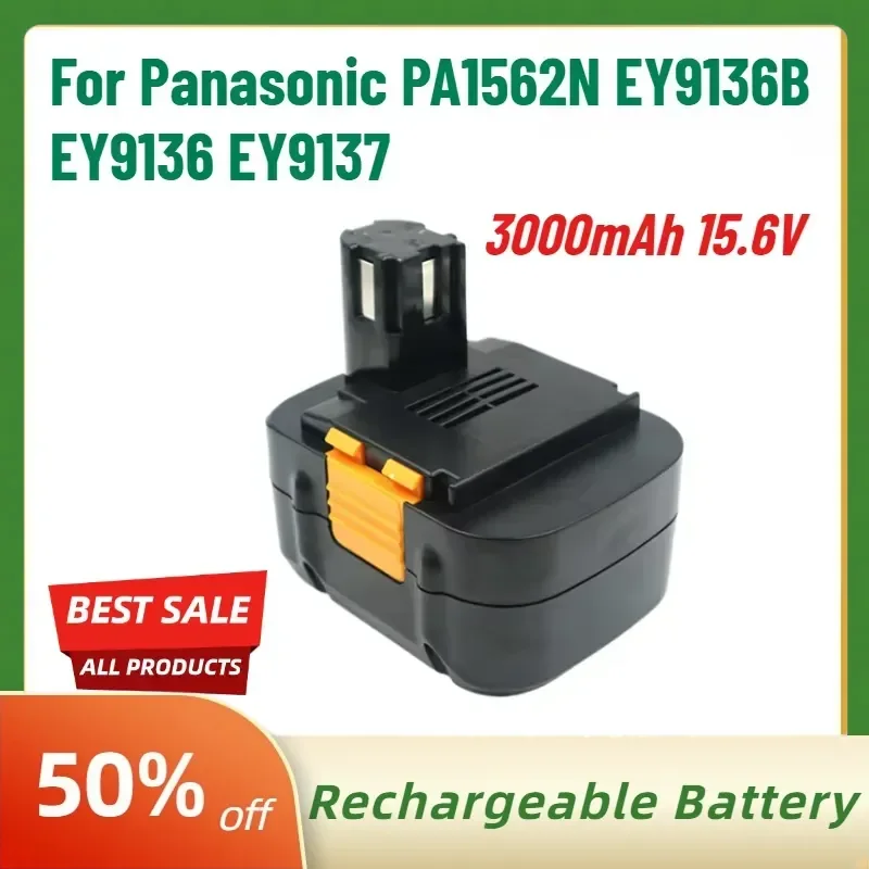 3000mAh 15.6V Replacement Battery for Panasonic PA1562N EY9136B EY9136 EY9137 NiMH NiCd Power Tools Rechargeable Batteries