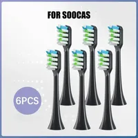 4/6PCS Replacement Brush Heads for SOOCAS X3/X3U/X5 Clean Brush Soft DuPont Sonic Electric Toothbrush Vacuum Bristle Nozzles