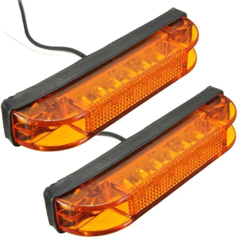 4PCS 6LED Side Signal Lamp Trucks Marker Light Waterproof Highlight Taillight RV Trailer Cab Front Rear Warning Clearance Lights