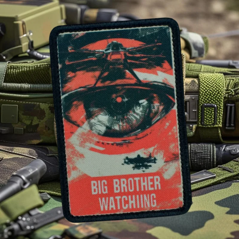Big Brother Watching Tactical Patch Drone Eye Printed Hook&Loop Patches Military Morale Badge Armband Backpack Vest Stickers view 2