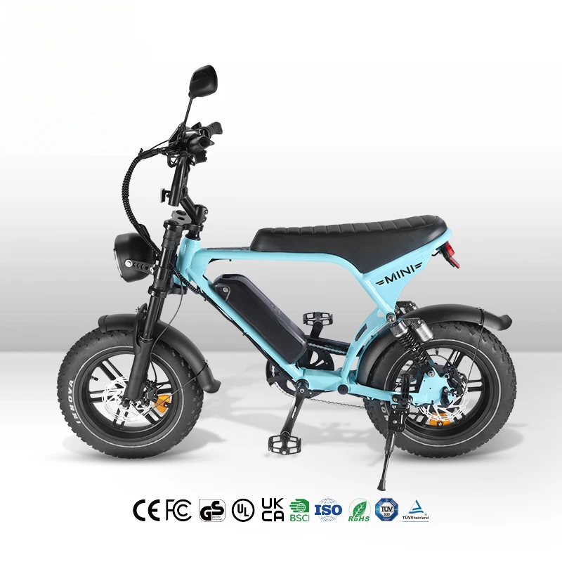 

Мини-электрический гибридный велосипед V8, дорожный электронный велосипед дальнего действия с толстыми шинами, дешевый городской велосипед для поездок на работу Fatbike, в наличии в ЕС