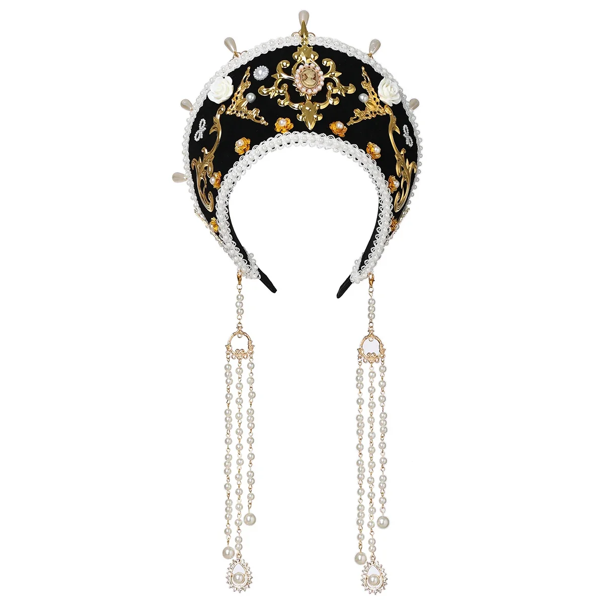 Tudor Crown Headpiece ผู้หญิงคอสเพลย์ยุคกลาง Coronet