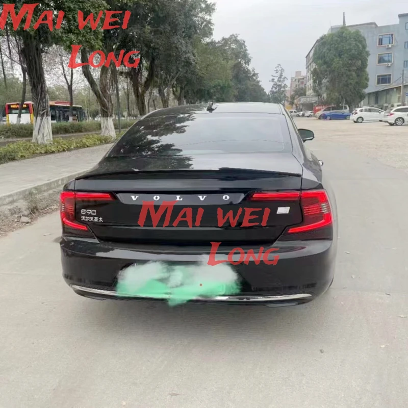 High Quality CARBON FIBER Spoiler For Volvo S90 2018 Primer Color Car Tail Wing Decoration Rear Trunk Spoiler For Volvo S90