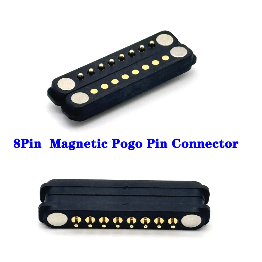 

1Pair 1A Waterproof Magnetic Pogo Pin Connector 8 Pole Male Female 2.8mm/2.5mm Spring Load DC Power Socket 8Pin