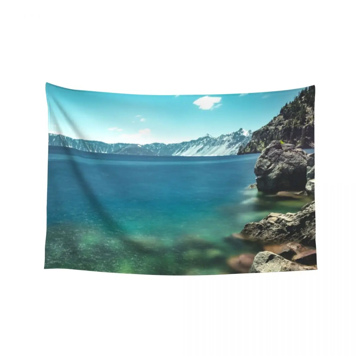 

Crater Lake National Park - Flat Water Tapestry Home Decor Aesthetic Home Decorators Aesthetic Decoration Tapestry