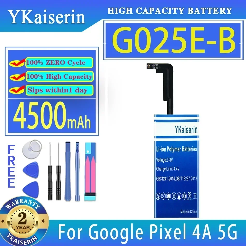 4500mAh YKaiserin Battery G025E-B G025EB For HTC Google Pixel 4A 5G Bateria