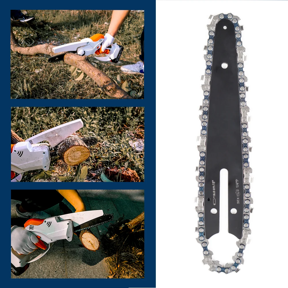 4/6 Inch Chain, Home Cordless Electric Chain Saw Accessories, Replacement Chain/Guide Rail For Pruning Saw, Tree Cutting Tools